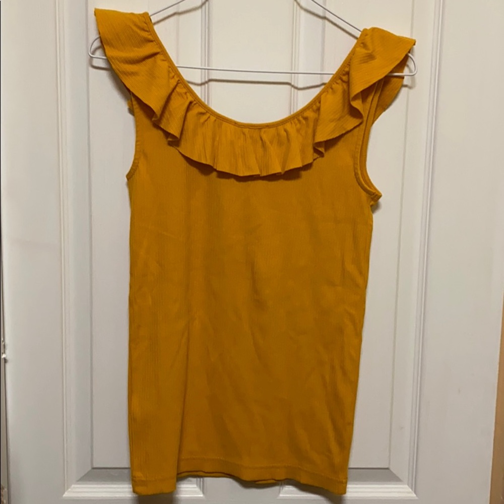 J. Crew Ruffle Ribbed Tank Top - Picture 4 of 8